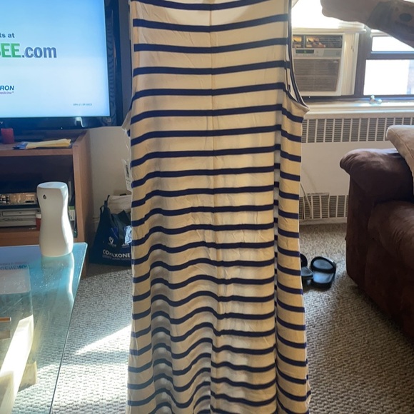 NWT OLD Navy swing dress size medium White with blue stripes medium - Picture 2 of 7